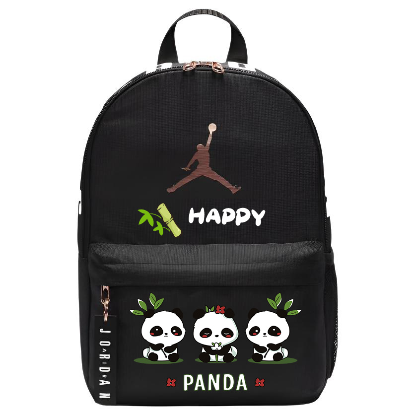 

Jordan Полиэстеровый рюкзак с белой печатью унисекс черный, Panda