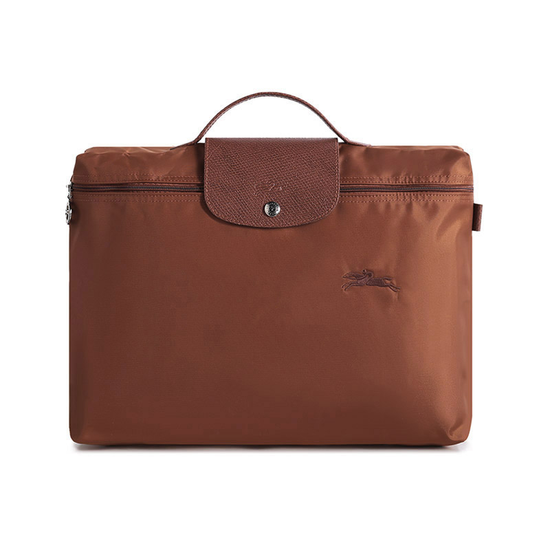 

LONGCHAMP Сумка-портфель Le Pliage Green Recycled Canvas с кожаной отделкой, мужская, коричневого цвета
