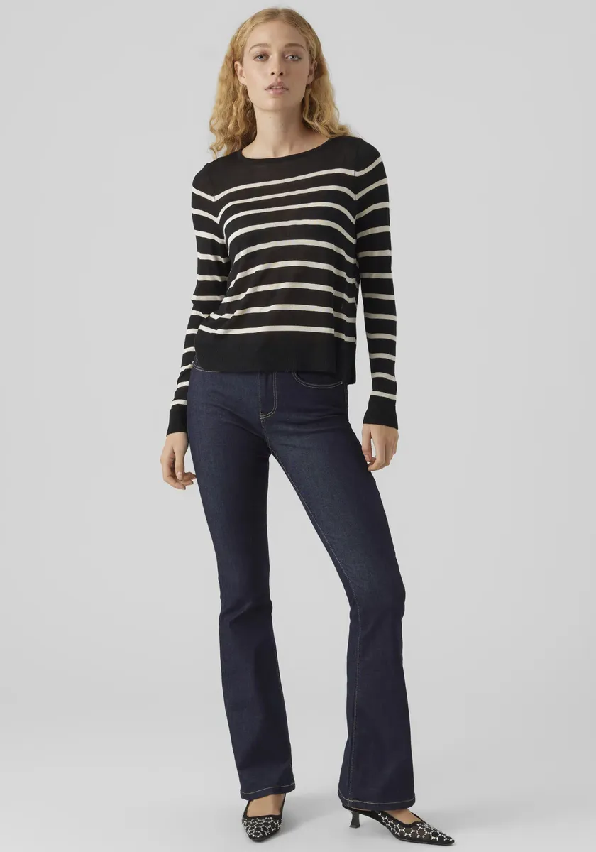 

Свитер с круглым вырезом Vero Moda "VMNOVA LS O-NECK PULLOVER GA NOOS", цвет Black Stripes:Birch