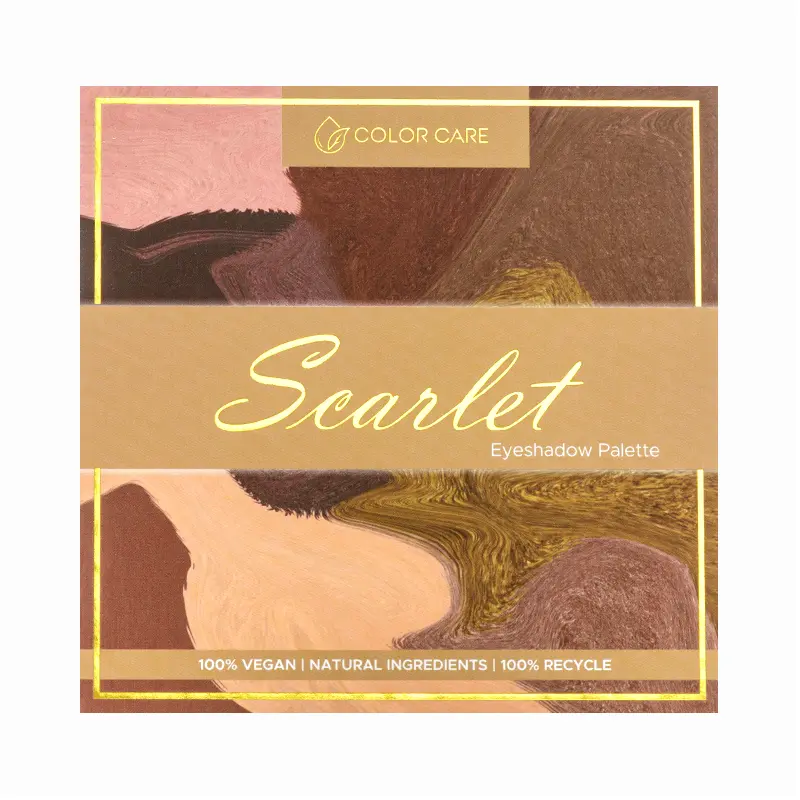 Веганская палетка теней для век Color Care Scarlet, 22,5 гр — фото 4