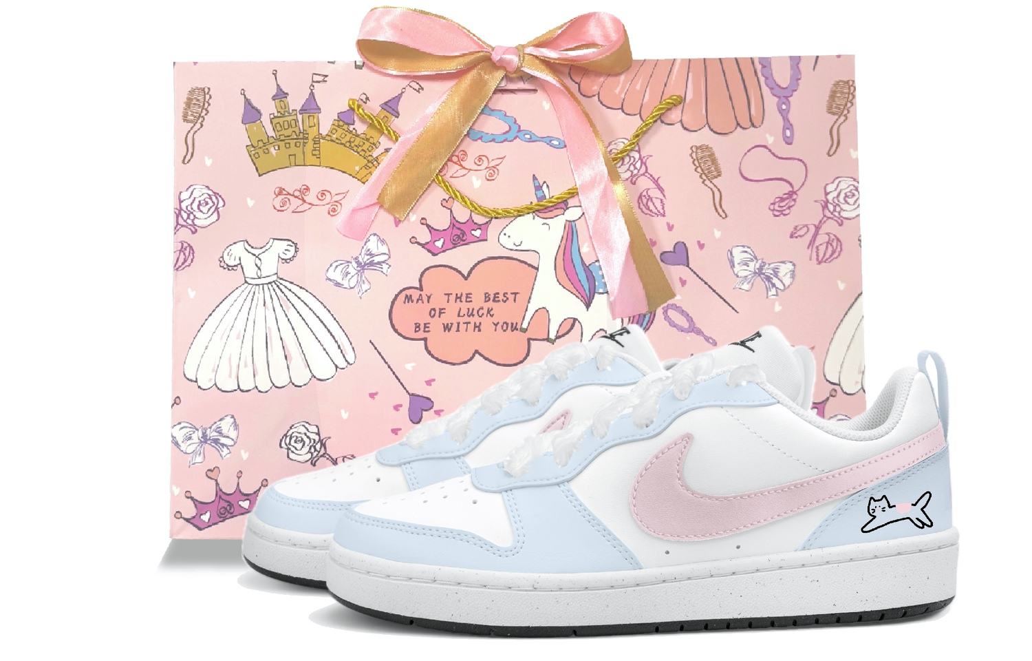 

Nike Court Borough Low top детские скейтбординг кроссовки Blue для подростков