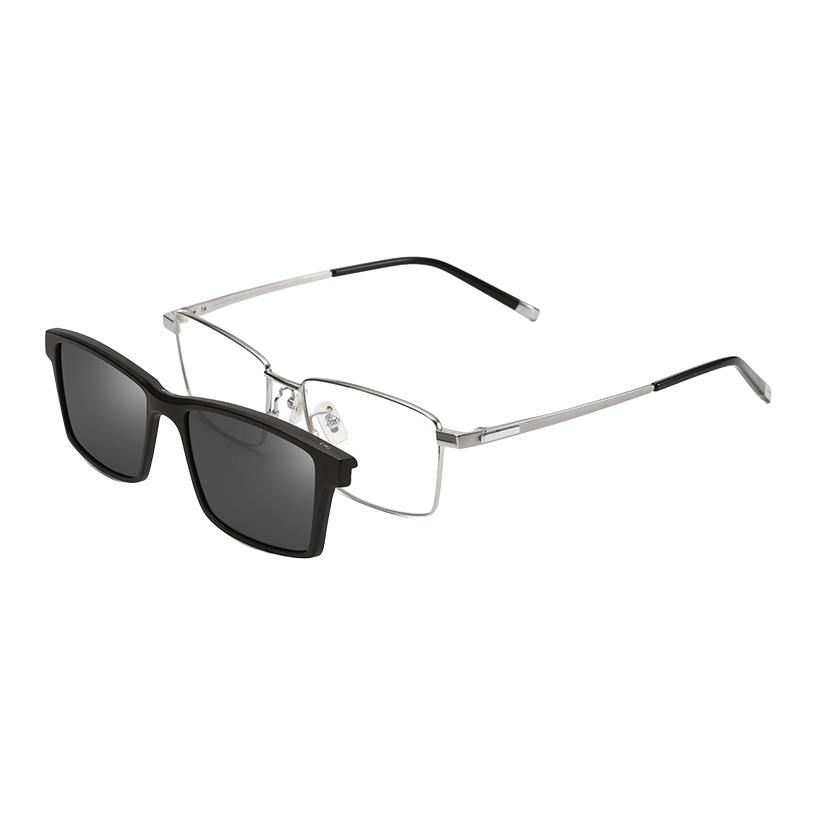 

Jeep Титановые квадратные очки для мужчин, JEEPT9009-S2/Bright Silver