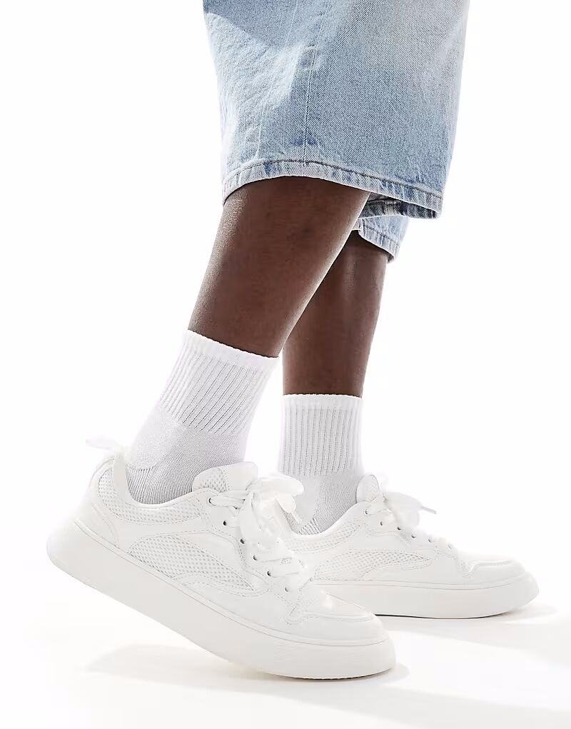 

Кроссовки ASOS DESIGN белого цвета с сетчатыми вставками