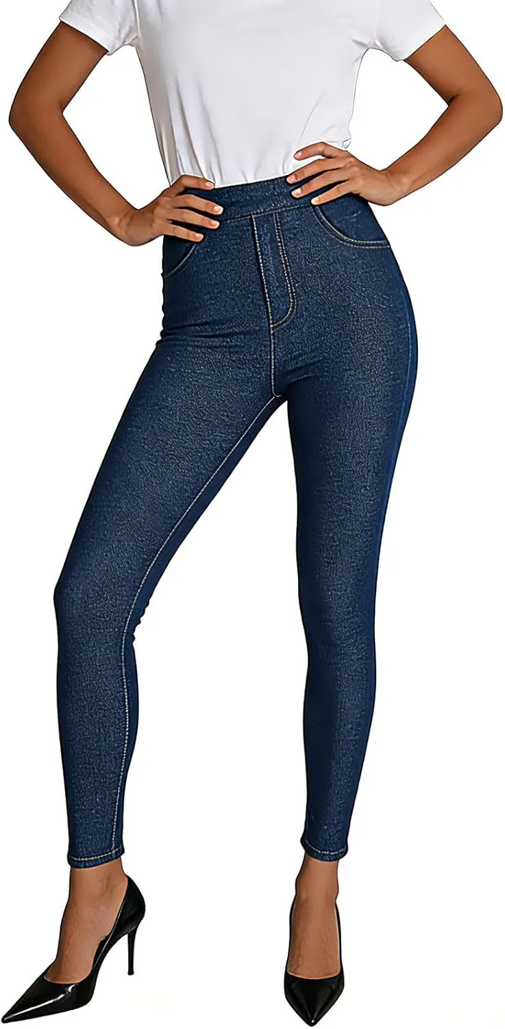 

Женские классические джинсовые леггинсы Skinny Jeggings с карманами Oplxuo
