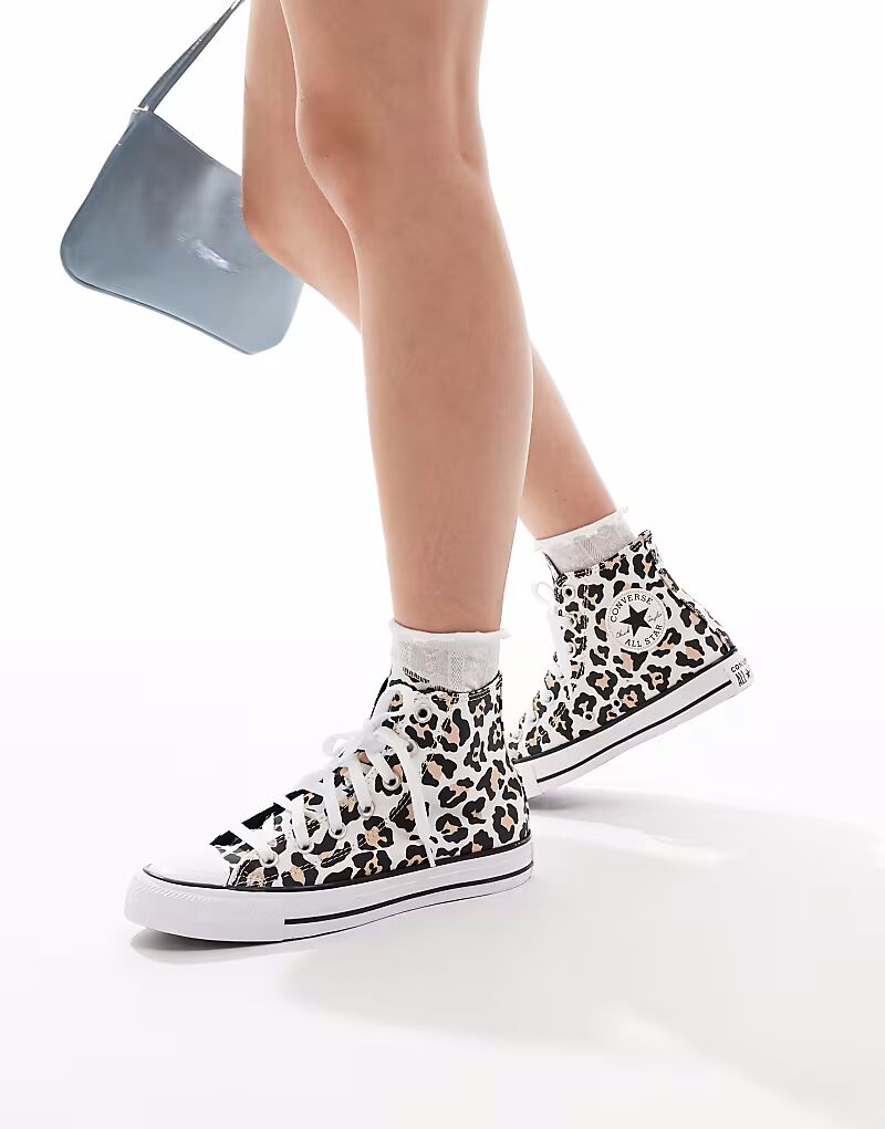 Кроссовки Converse Chuck Taylor All Star Hi с леопардовым принтом — фото 3