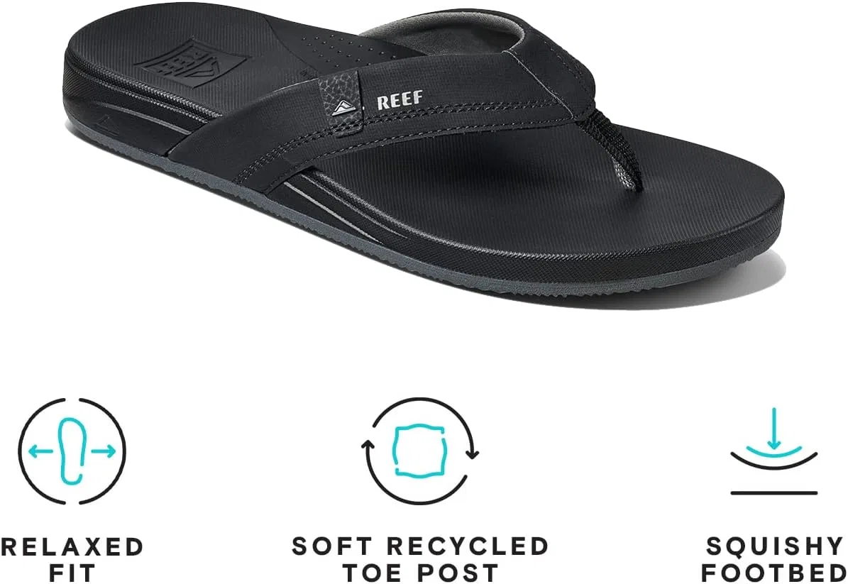 Сандалии с разделителем пальцев Reef Toe, пружинный каркас, Black Grey — фото 2