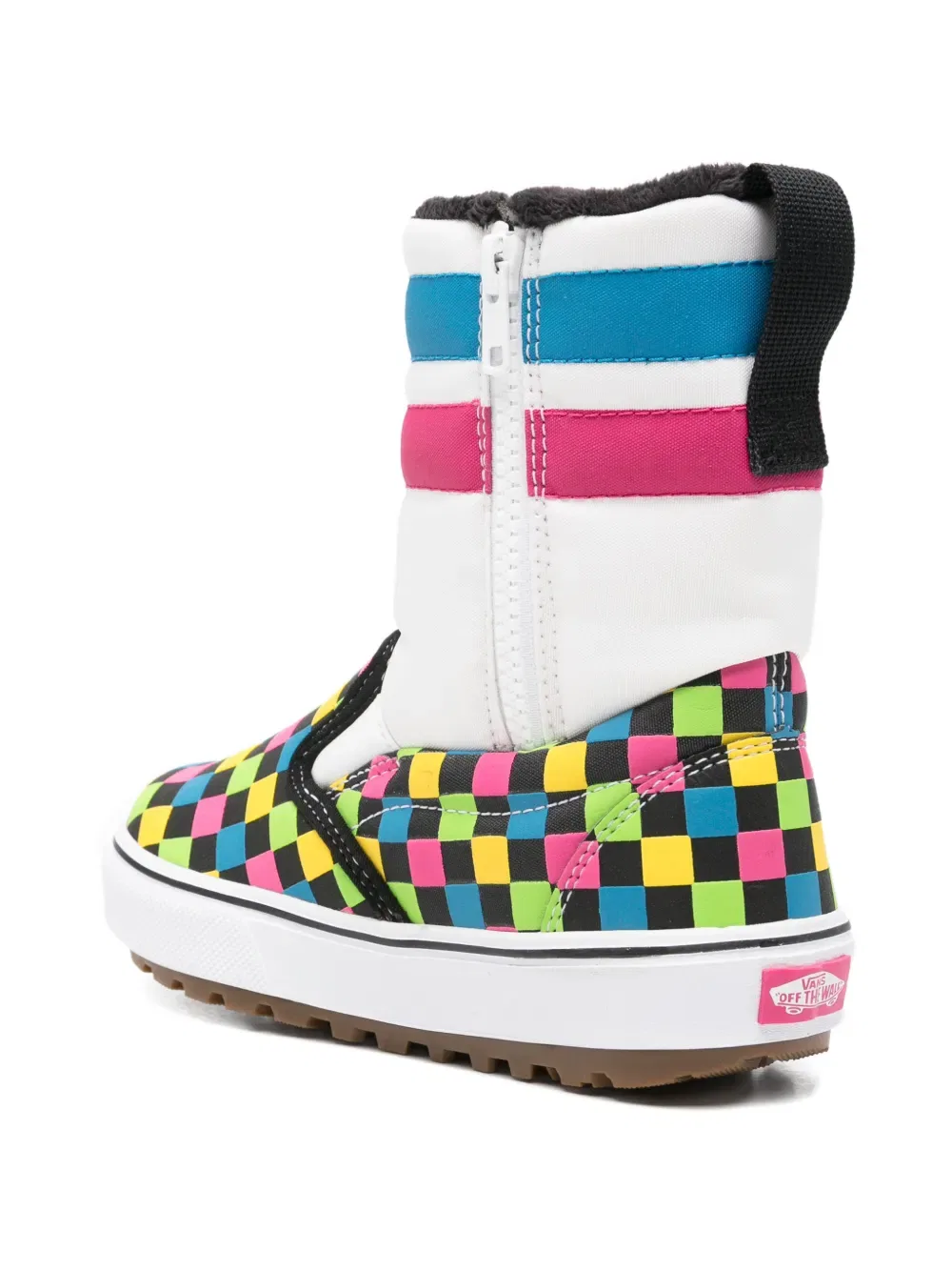 Мягкие ботинки с клетчатым принтом Vans Kids, белый — фото 2