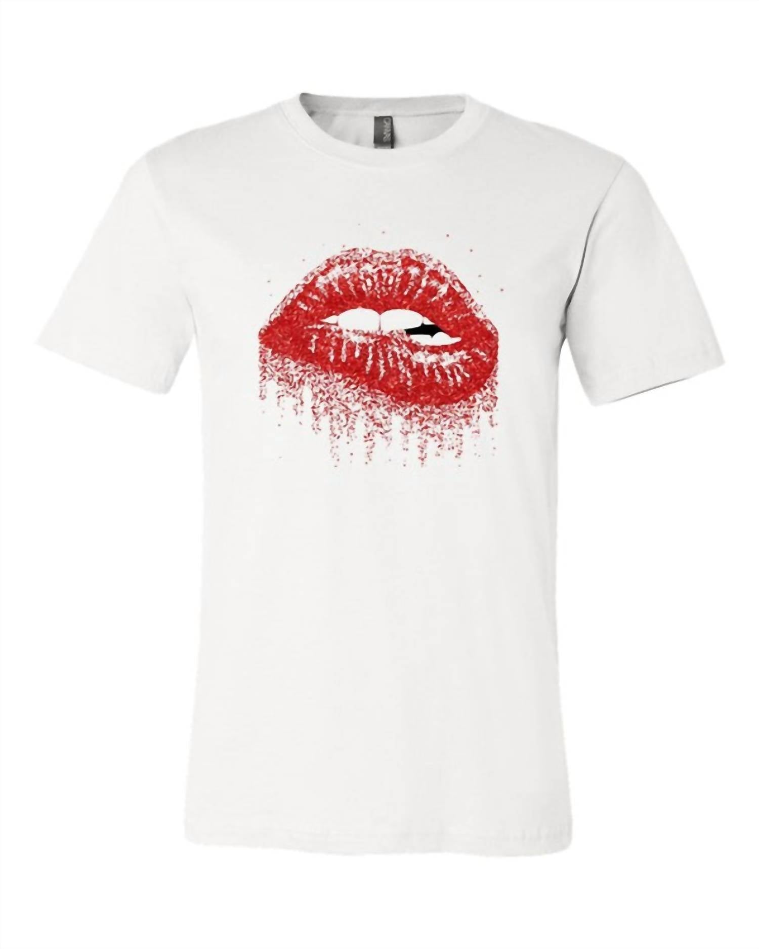 

Футболка унисекс Lippy Lips Graphic Tee белого цвета Ocean & 7th