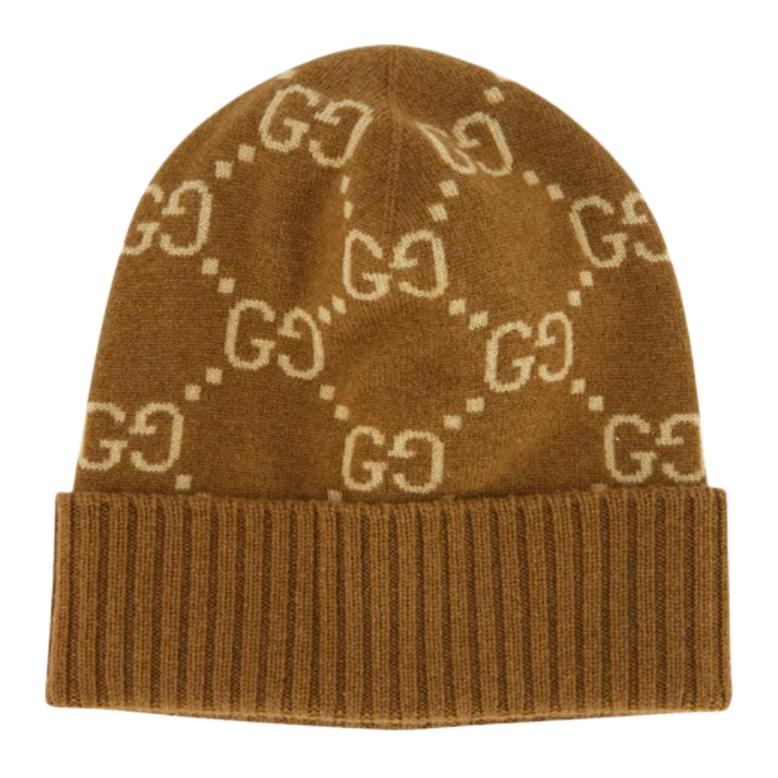 

Джаккардовая шапка из кашемира Gg GUCCI, havana бежевый