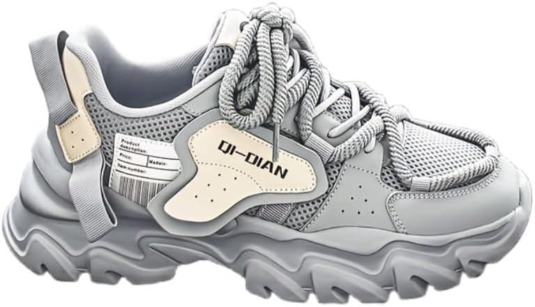 

Мужские винтажные кроссовки в стиле олдскул с массивной подошвой- нескользящие, прочные и мягкие для активного отдыха на улице Hoalox, серый