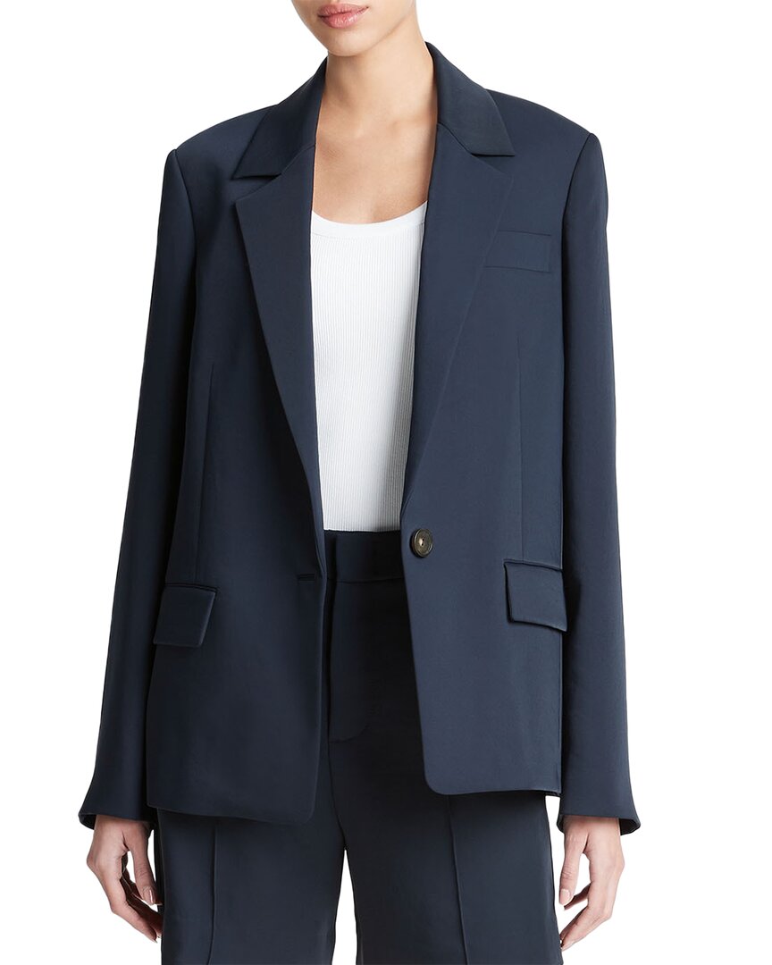

Мягкий однобортный пиджак Vince Suiting, синий