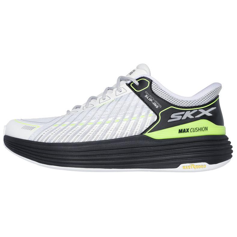 

Слипоны Skechers мужские бело-черные низкие кроссовки для бега