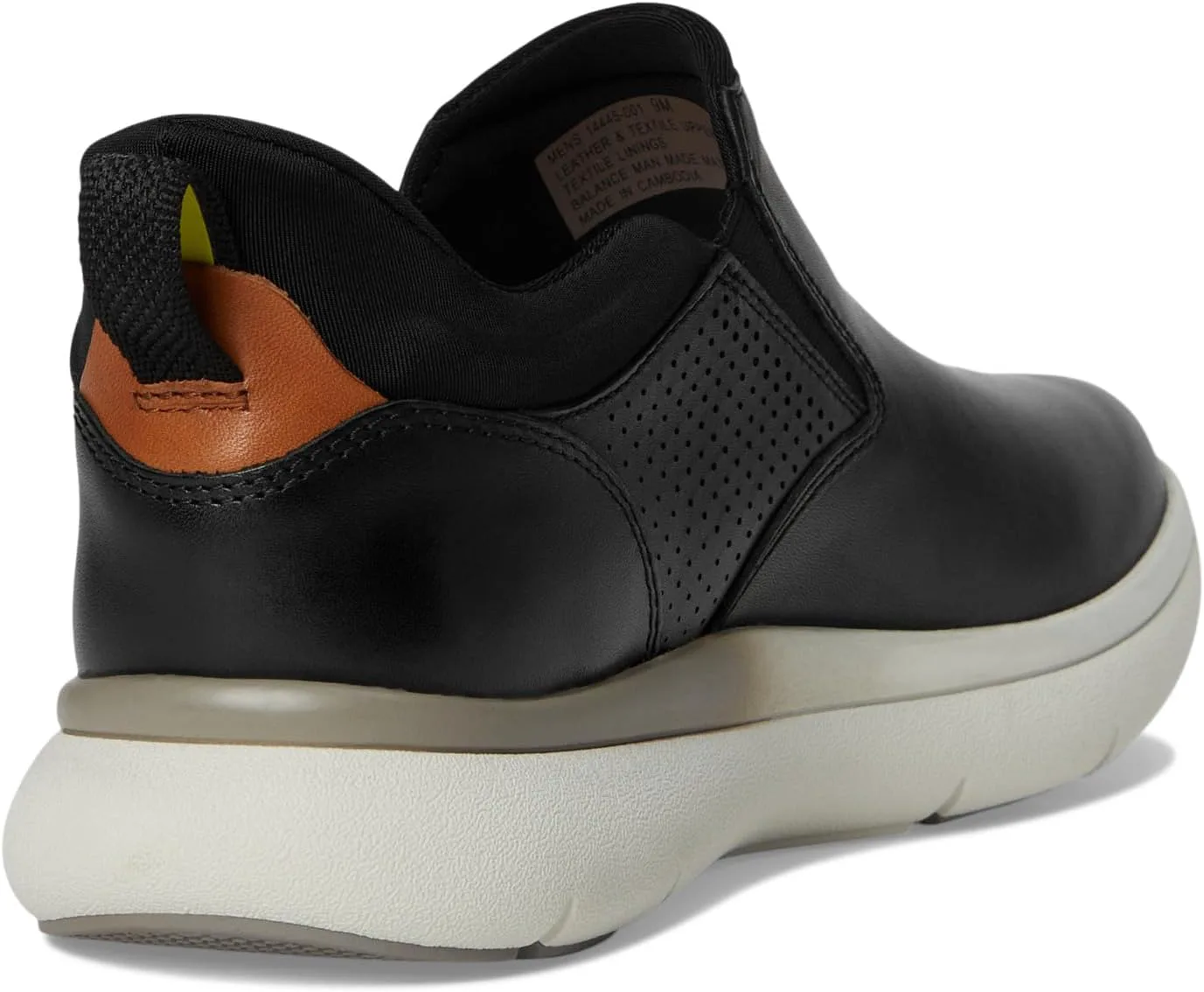 Мужские слипоны Florsheim Fleet с простым носком, черно-белый — фото 4