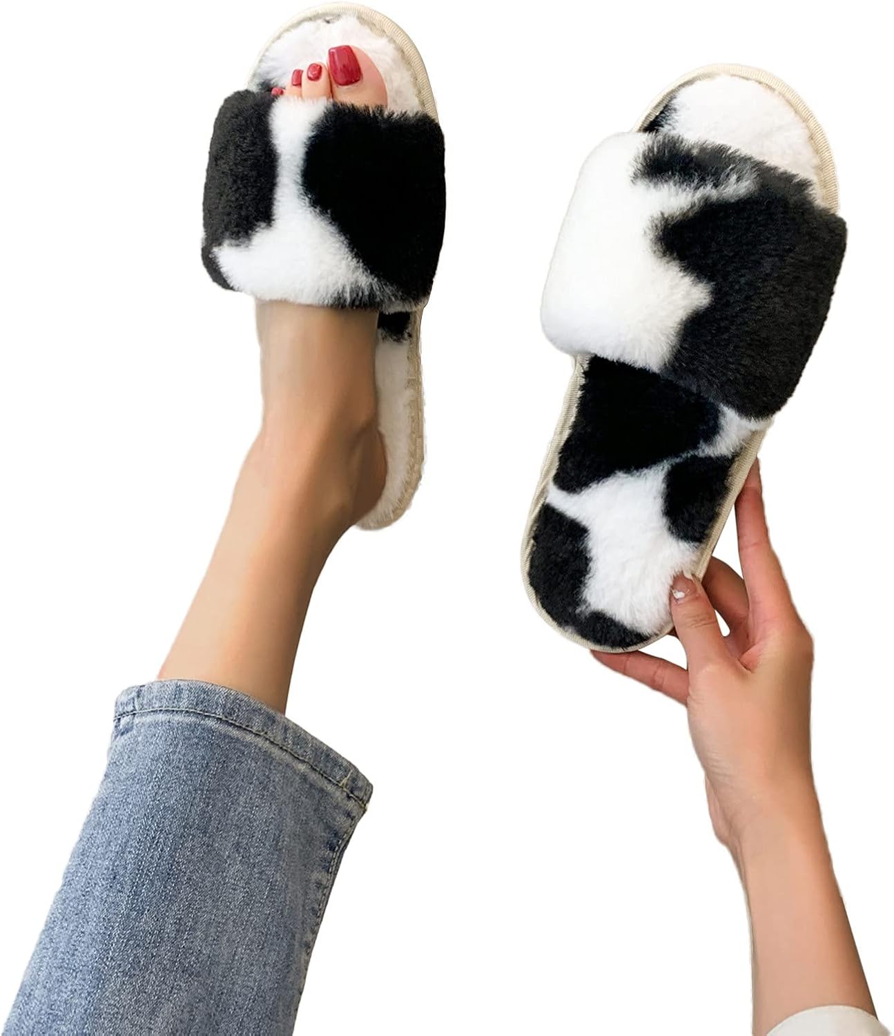 

Теплые тапочки KRIDDR для мужчин и женщин, мягкие и удобные домашние хлопковые сандалии, осень-зима, плюшевые, с нескользящей подошвой, черный