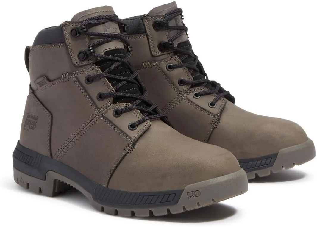 Мужские промышленные рабочие ботинки Timberland PRO Montauk с водонепроницаемым верхом и мягким носком, 6 дюймов, серый — фото 2