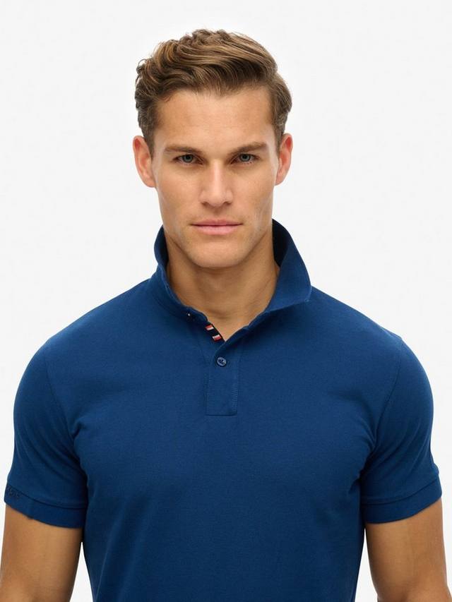 Хлопковая пике-поло от Cotton City Superdry, Pilot Mid Blue — фото 4