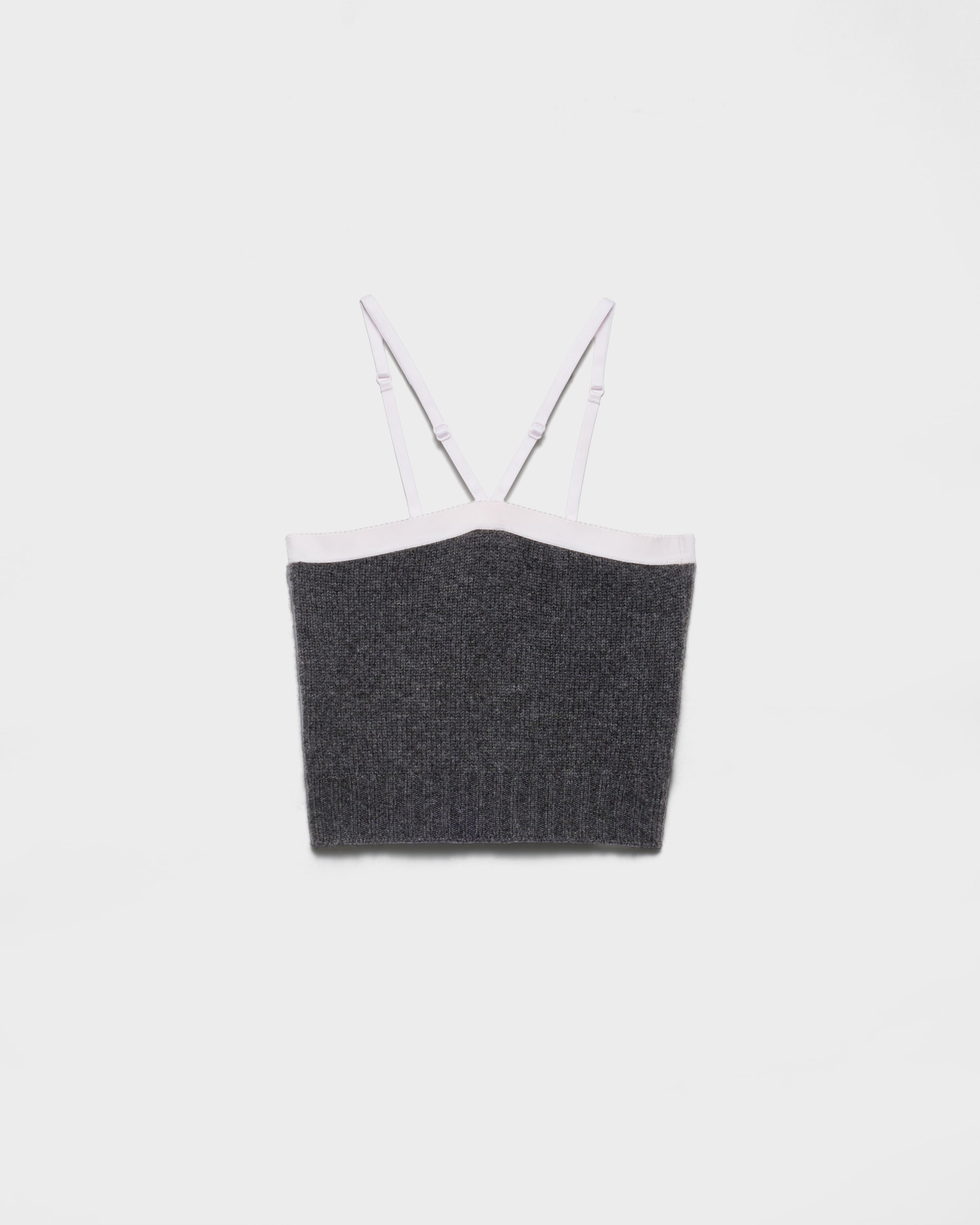 

Топ из кашемира и шерсти Prada, серый