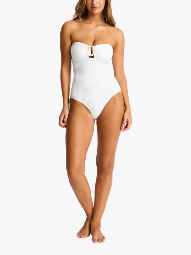 

Купальник Honeycomb U Bar Bandeau Sea Level, White