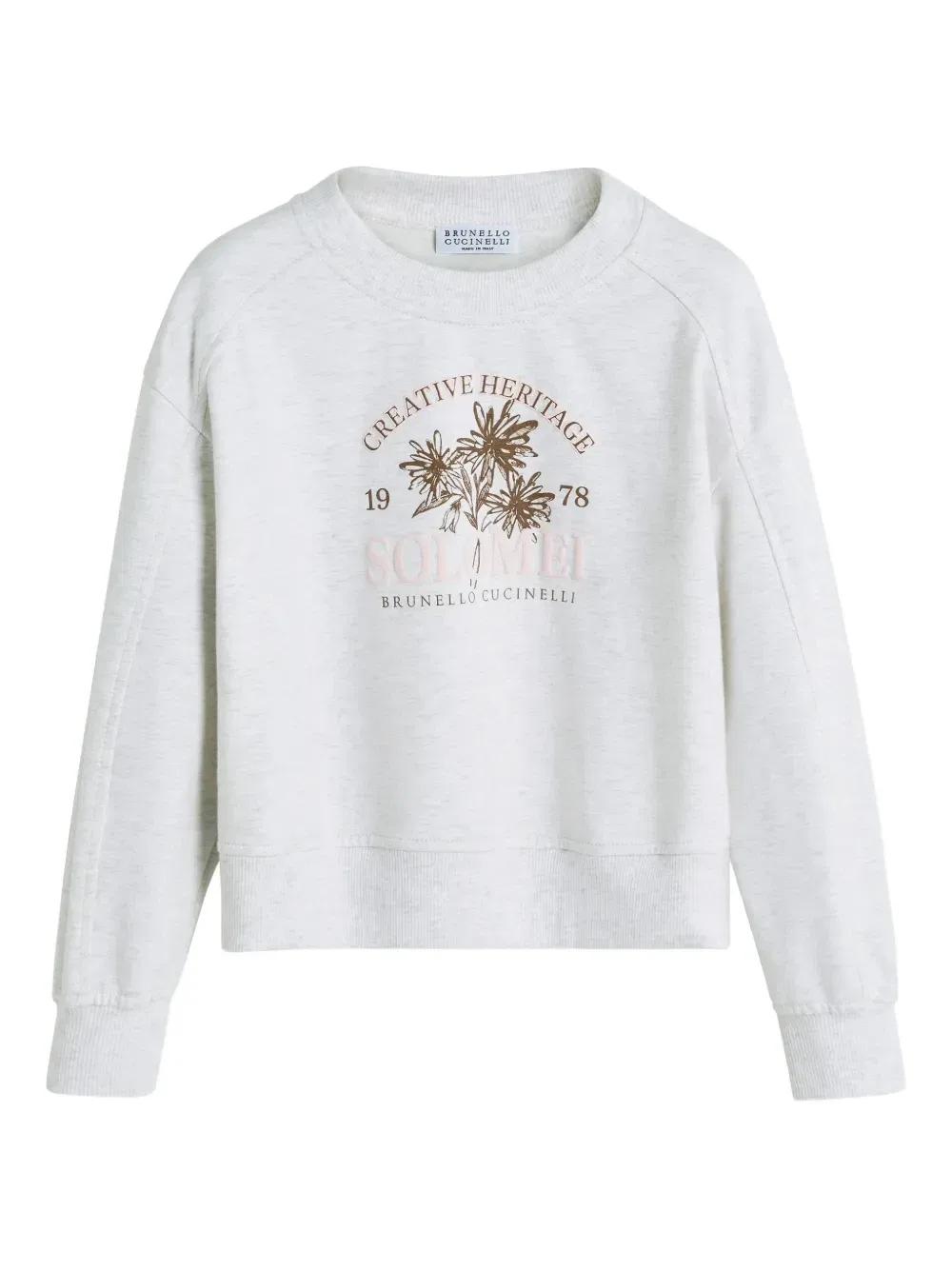 Толстовка с принтом Brunello Cucinelli Kids, бежевый