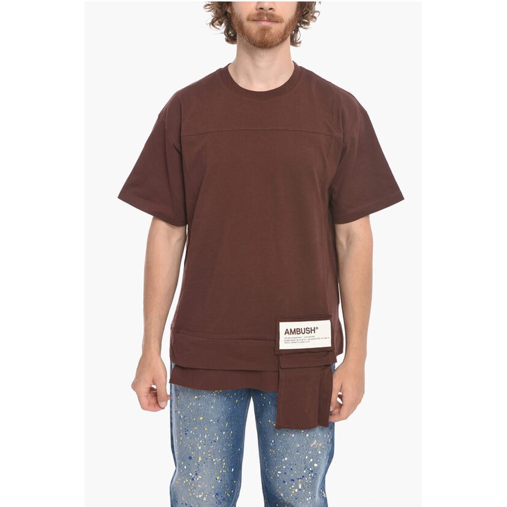 

Футболка из хлопка с круглым вырезом и карманом на талии Ambush, Brown