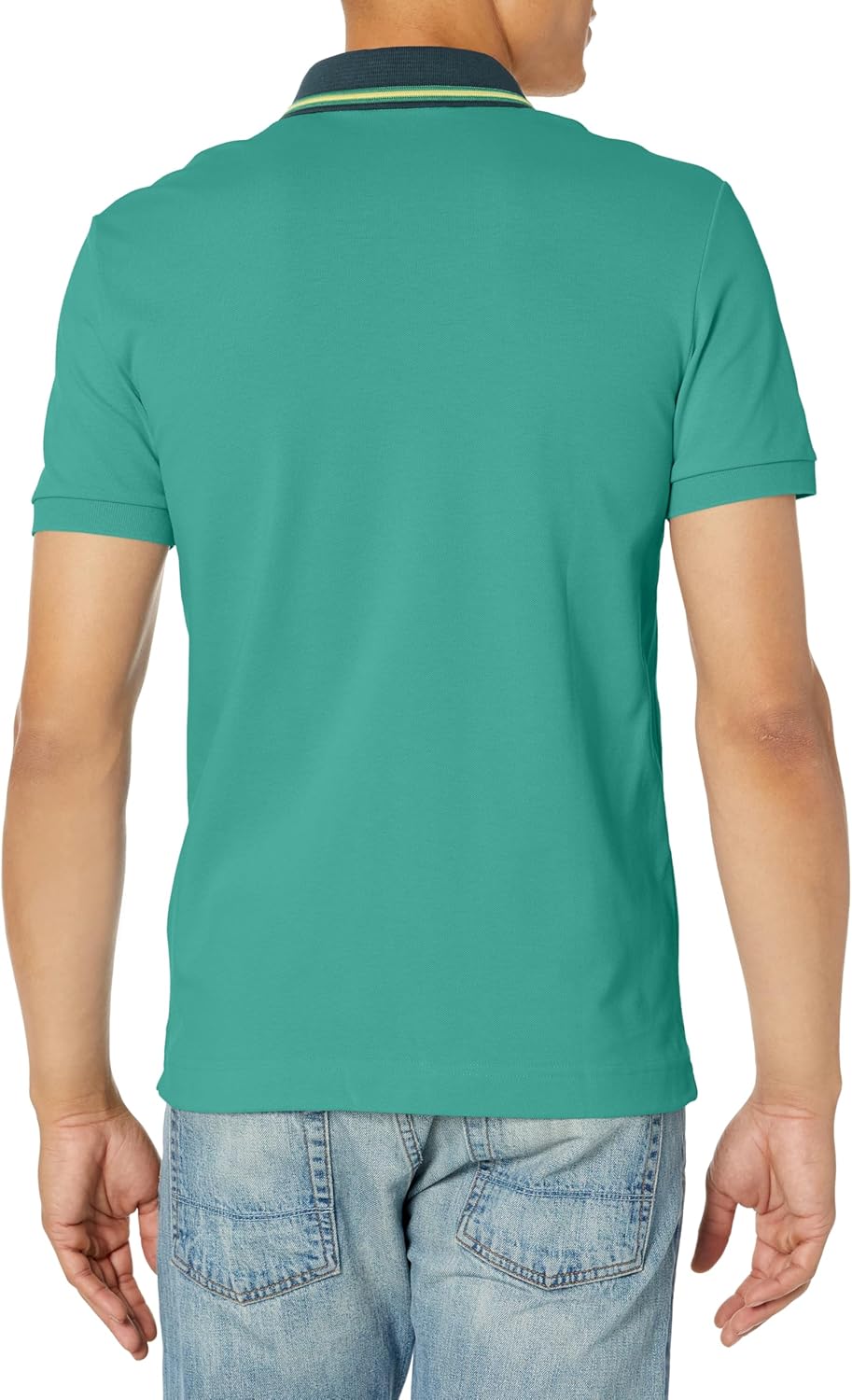 Lacoste мужская сезонная короткая рукав обычный крой контрастный воротник поло, Ocelle — фото 2