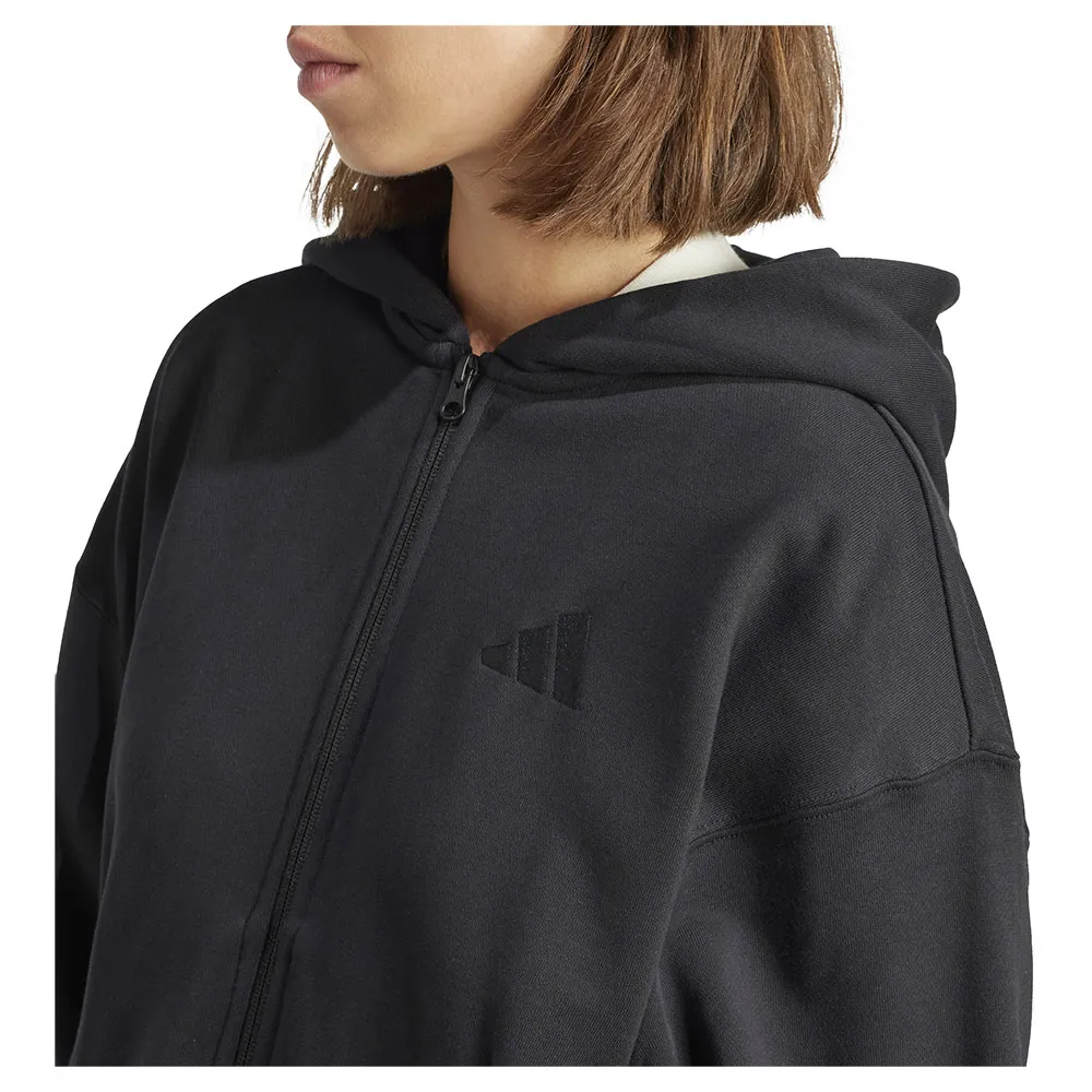Толстовка adidas All SZN French Terry Loose full zip, черный — фото 4