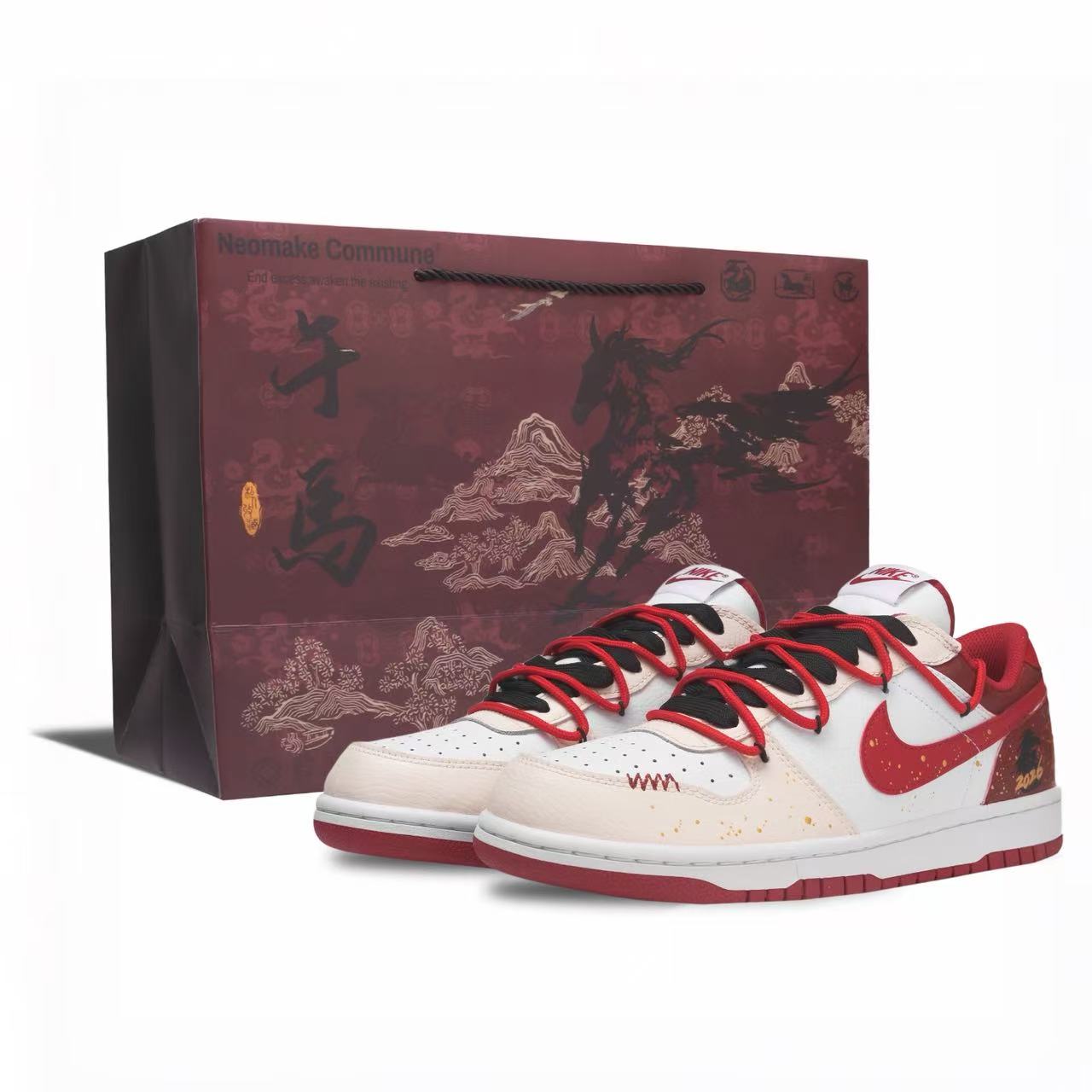 

Nike Кроссовки Big Chasing Light Shopping Bag Low top Unisex красные белые