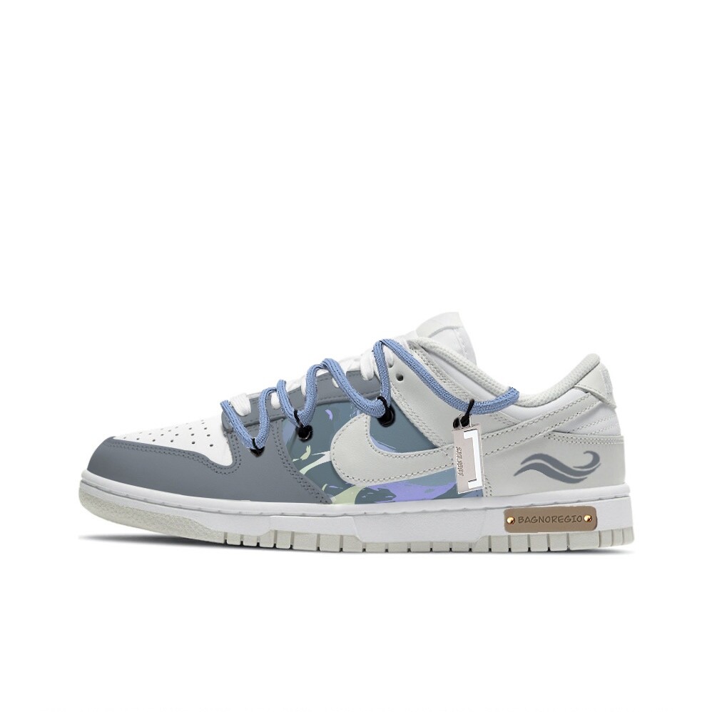 

Кроссовки Nike Dunk Skateboarding Shoes Women's Low-top Gray/Blue, серый/синий