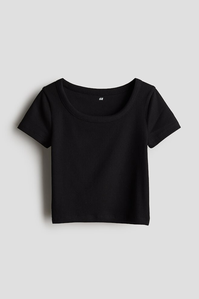 

Рубашка из джерси в рубчик H&M, черный