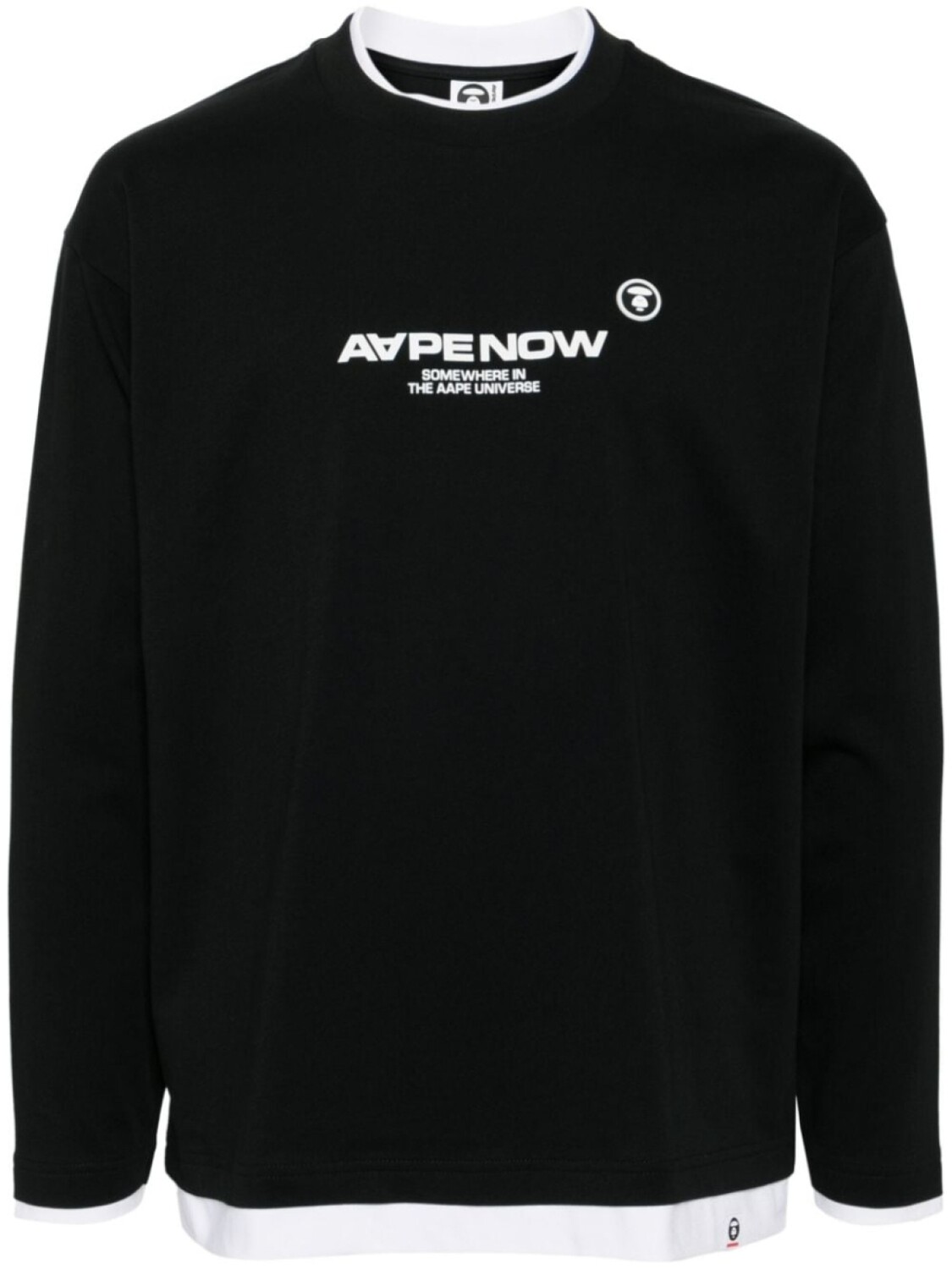 

AAPE BY *A BATHING APE футболка Moonface с длинными рукавами и вышивкой, черный