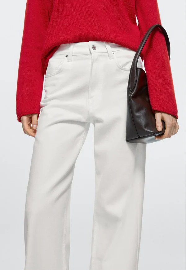 Джинсы-Бермуды прямого кроя Massimo Dutti, White Denim — фото 3