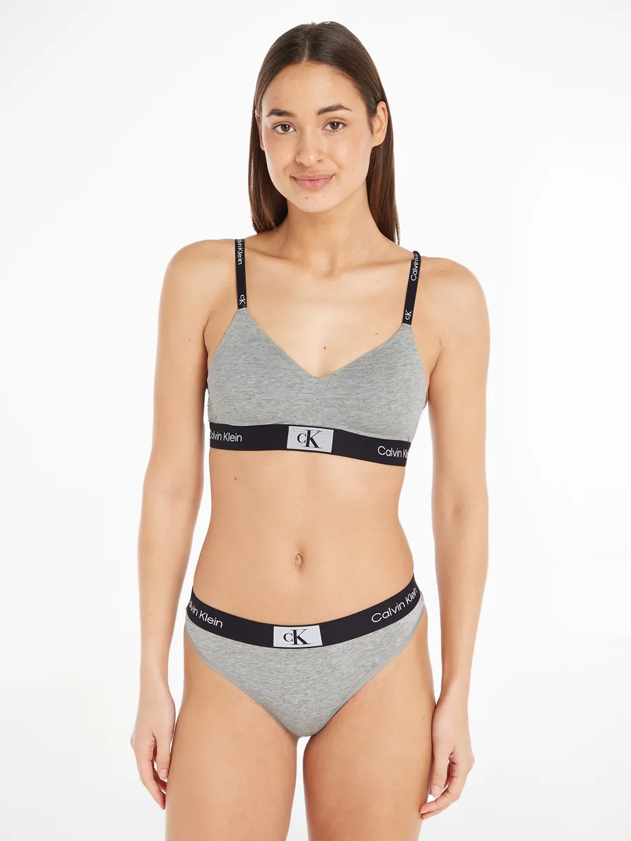 

Calvin Klein Underwear String "MODERN THONG", с принтом по всей поверхности, серый