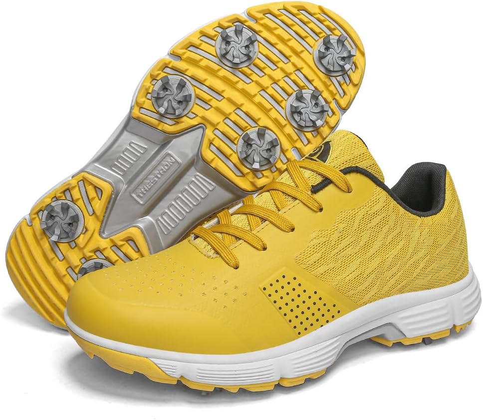 

Профессиональные мужские кроссовки для гольфа THESTRON с 7 шипами, нескользящие, для занятий спортом на открытом воздухе, удобные спортивные кроссовки для гольфа, размеры 7-15, желтый