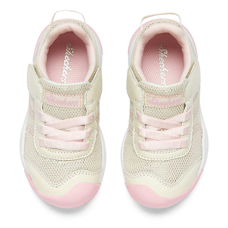 Низкие детские туфли бежево-розовые Skechers — фото 4