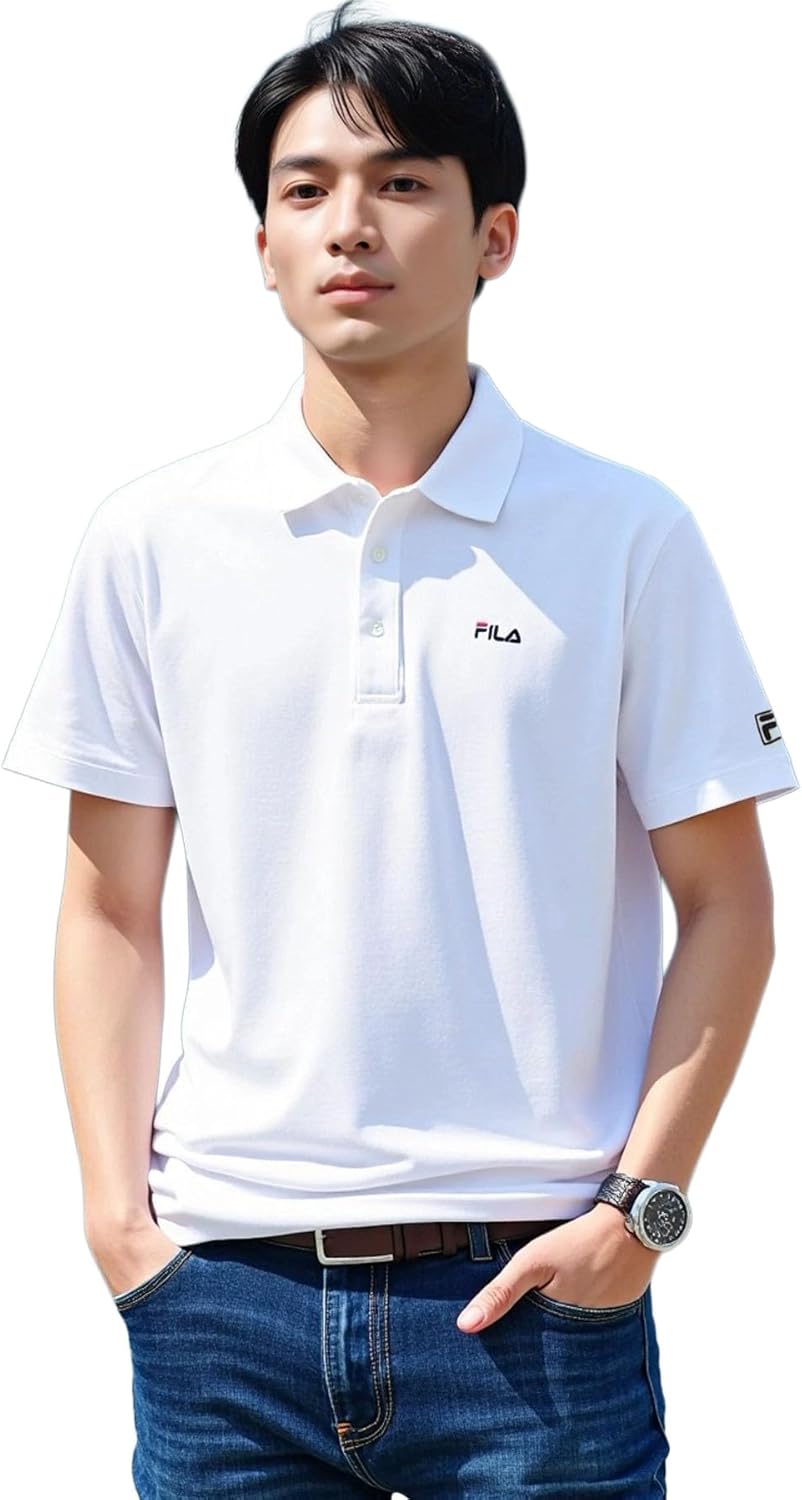 

Мужская рубашка-поло FILA с коротким рукавом, ткань Dry-Dry, белый
