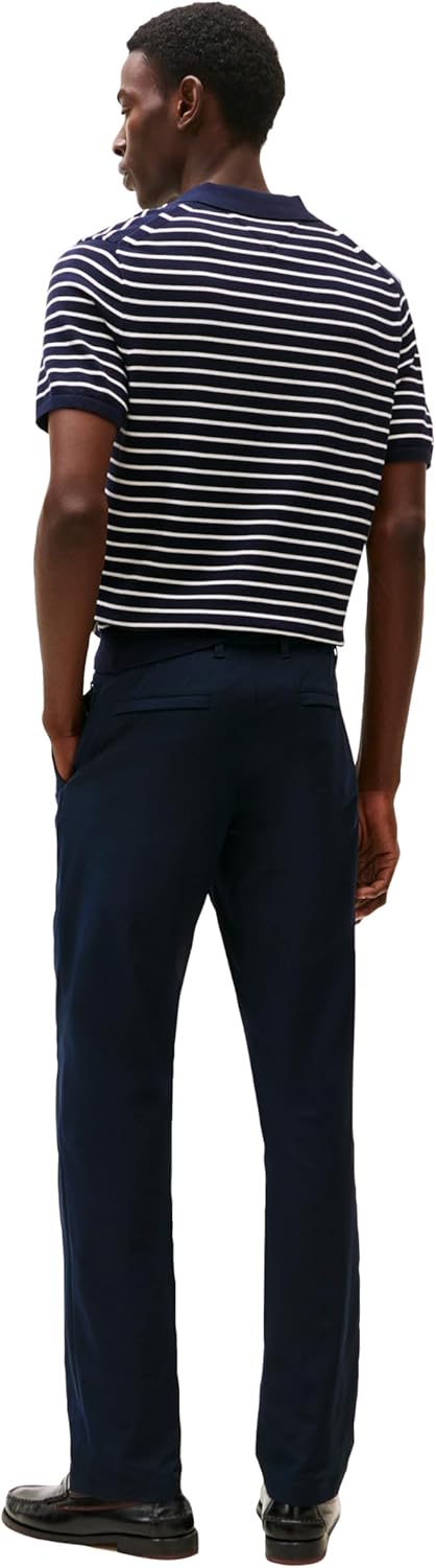 Мужские повседневные брюки Tommy Hilfiger из влагоотводящей ткани, устойчивые к складкам, прямого кроя, Dark Navy — фото 4