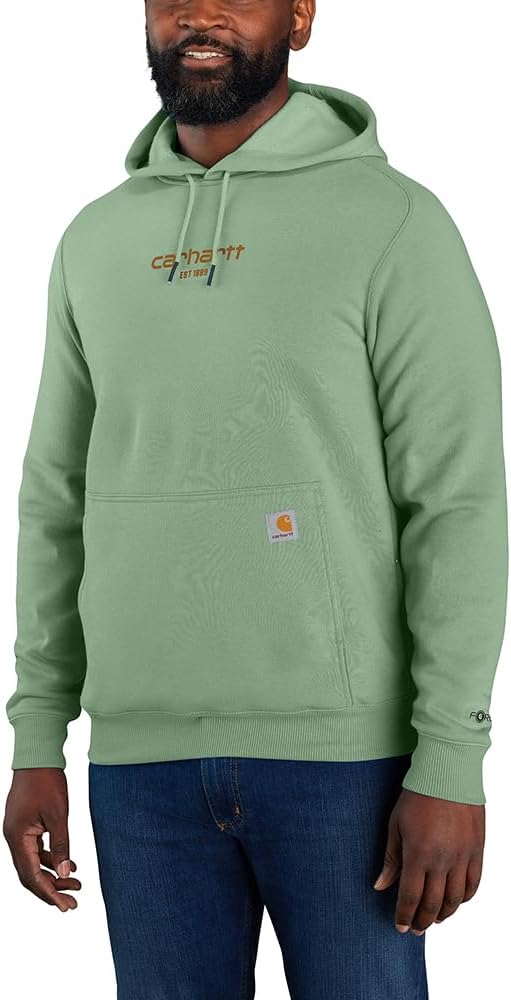 

Carhartt мужская толстовка Force Relaxed Fit легкая с логотипом, Loden Frost