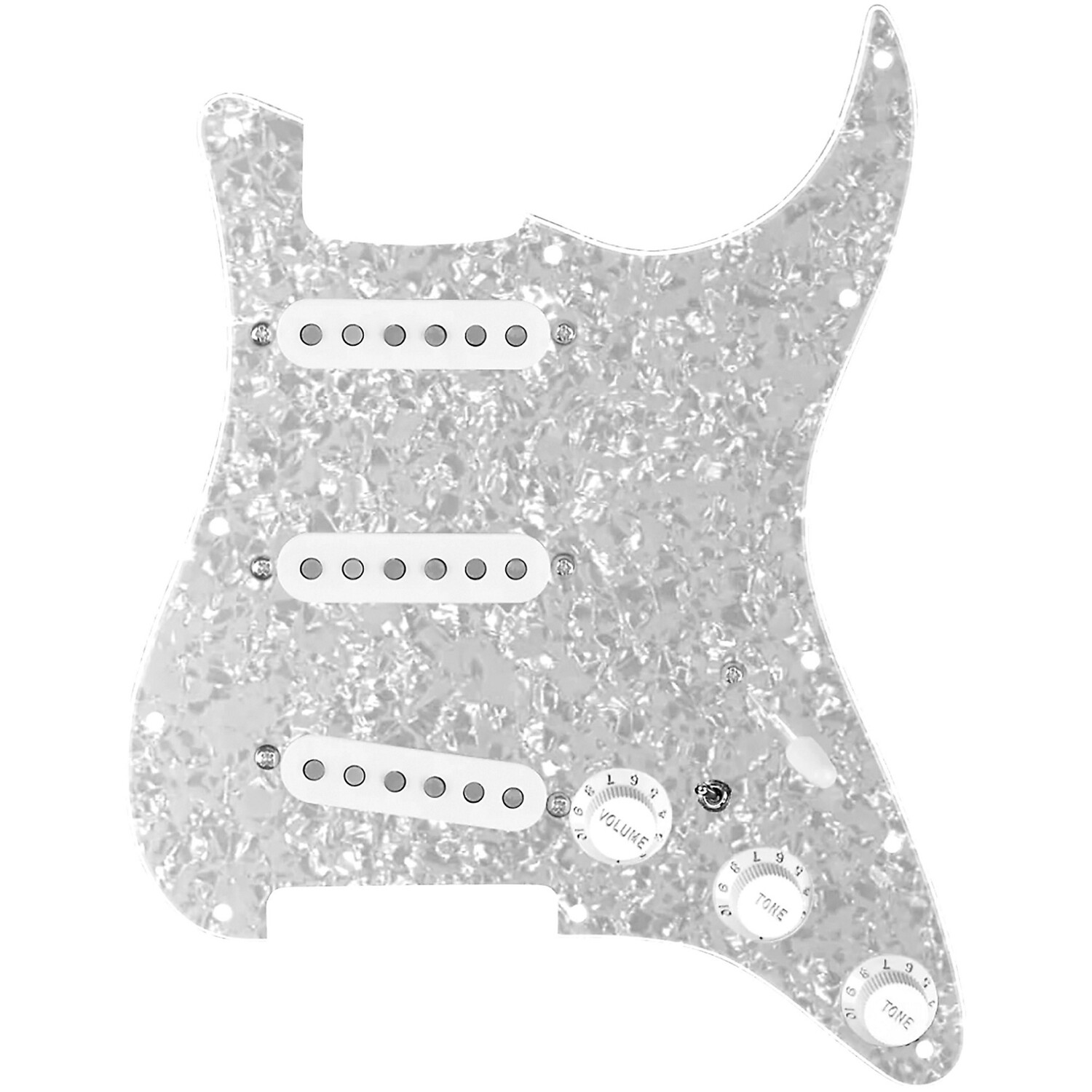 

Накладка 920d Custom Generation Loaded для Strat с белыми звукоснимателями, ручкой и жгутом проводов S7W-MT White Pearl