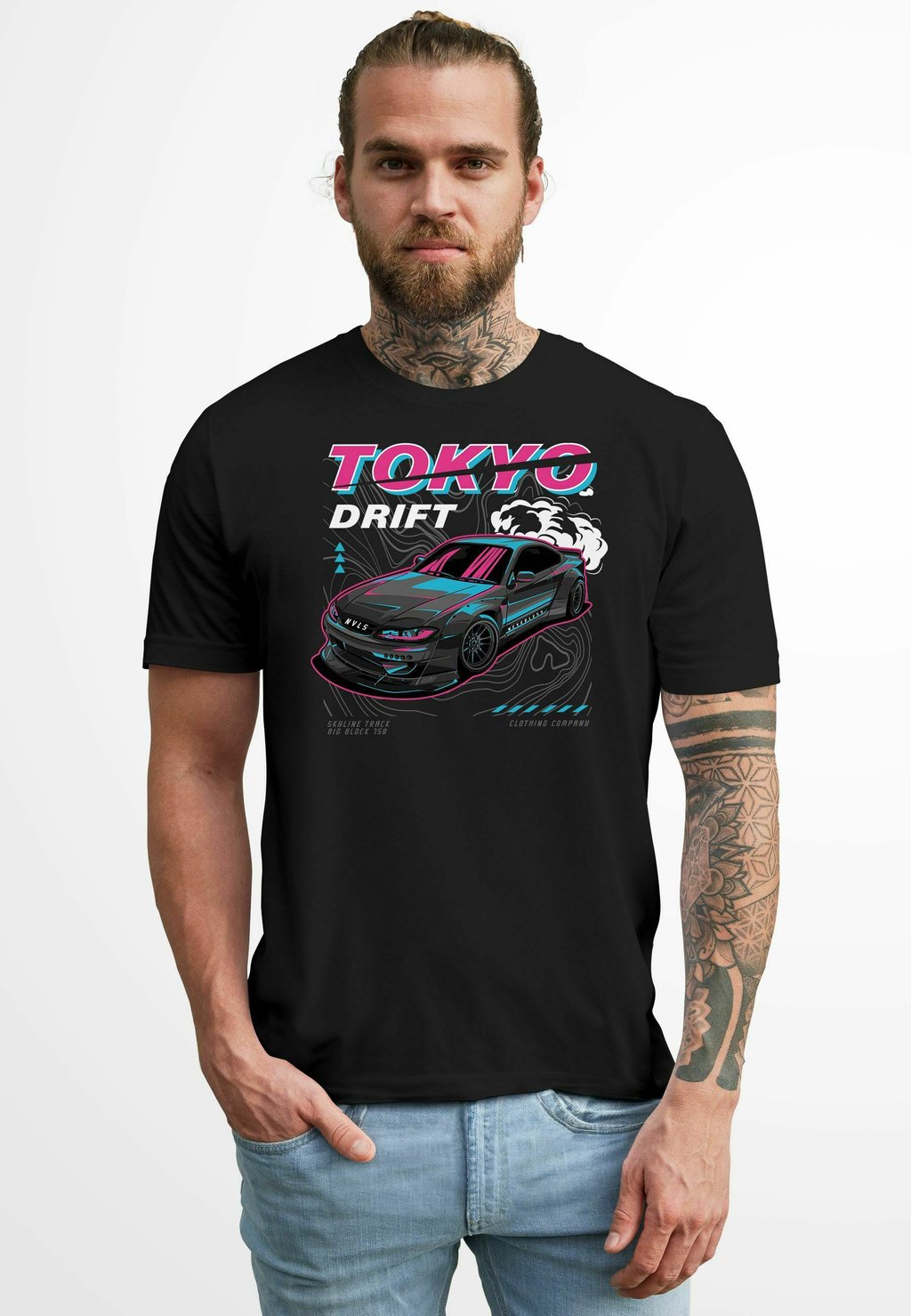 

Футболка с принтом TOKYO JAPAN ASIAN STYLE RACING CAR URBAN STATEMENT FASHION STREETSTYLE Neverless, черный