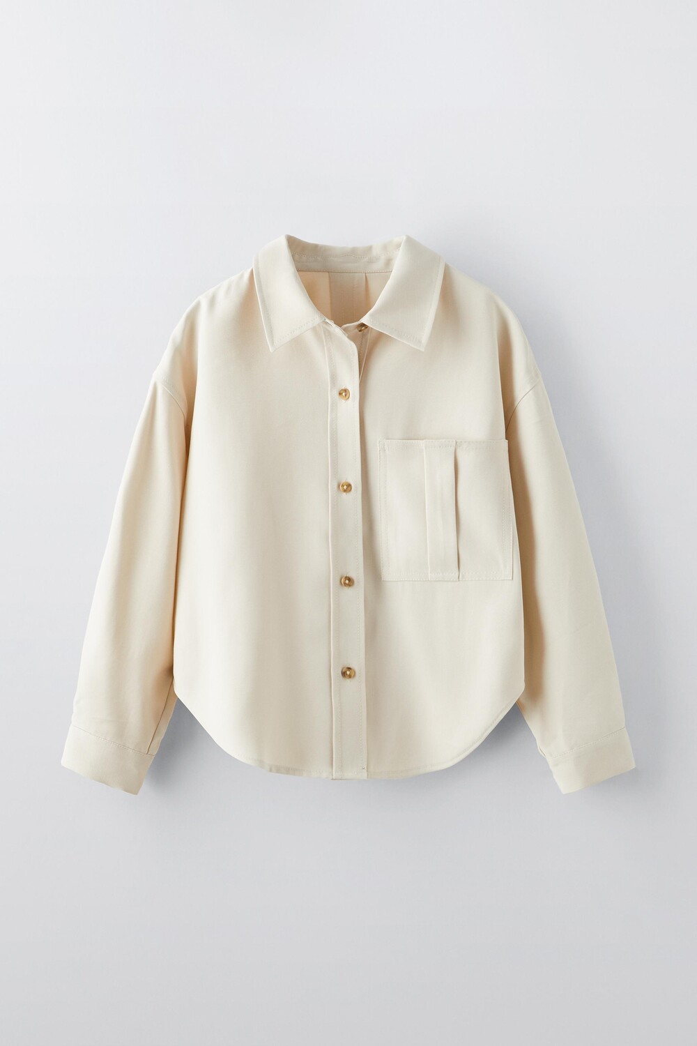 

Рубашка с карманом ZARA, песочный
