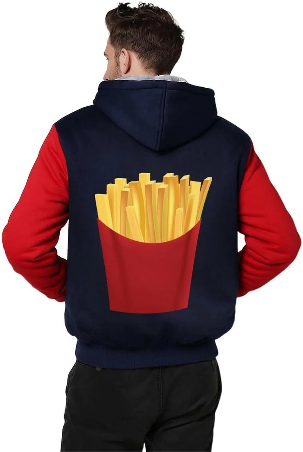 Толстовка на молнии мужская French Fries, красный — фото 2