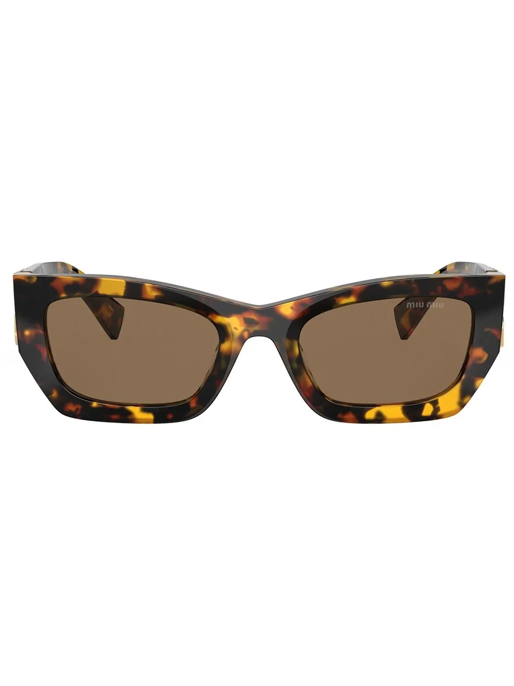 

Солнцезащитные очки в прямоугольной оправе Miu Miu Eyewear, коричневый