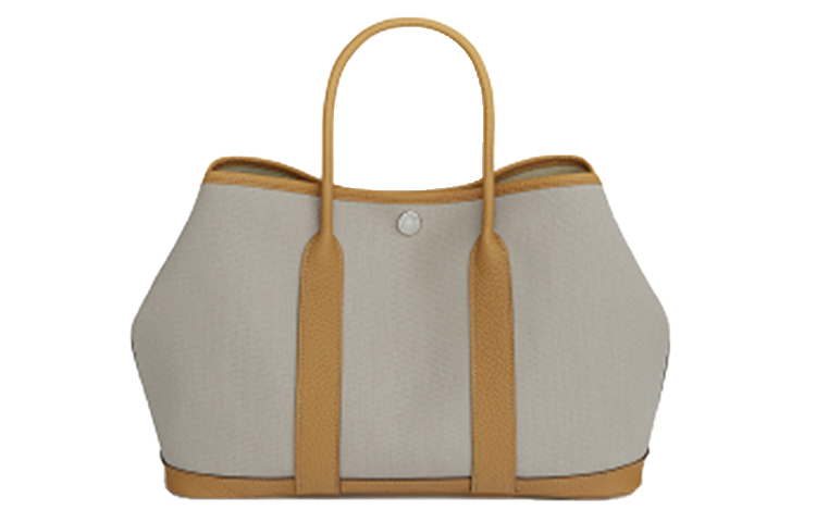 

HERMES Сумка-шопер из холста с кожей Негонда