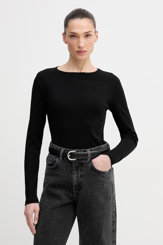 

Хлопковый лонгслив United Colors of Benetton, черный