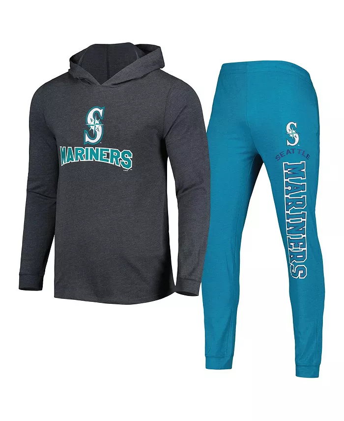 

Мужской набор Seattle Mariners Meter: худи и джоггеры в цветах Heather Aqua и Heather Charcoal Concepts Sport