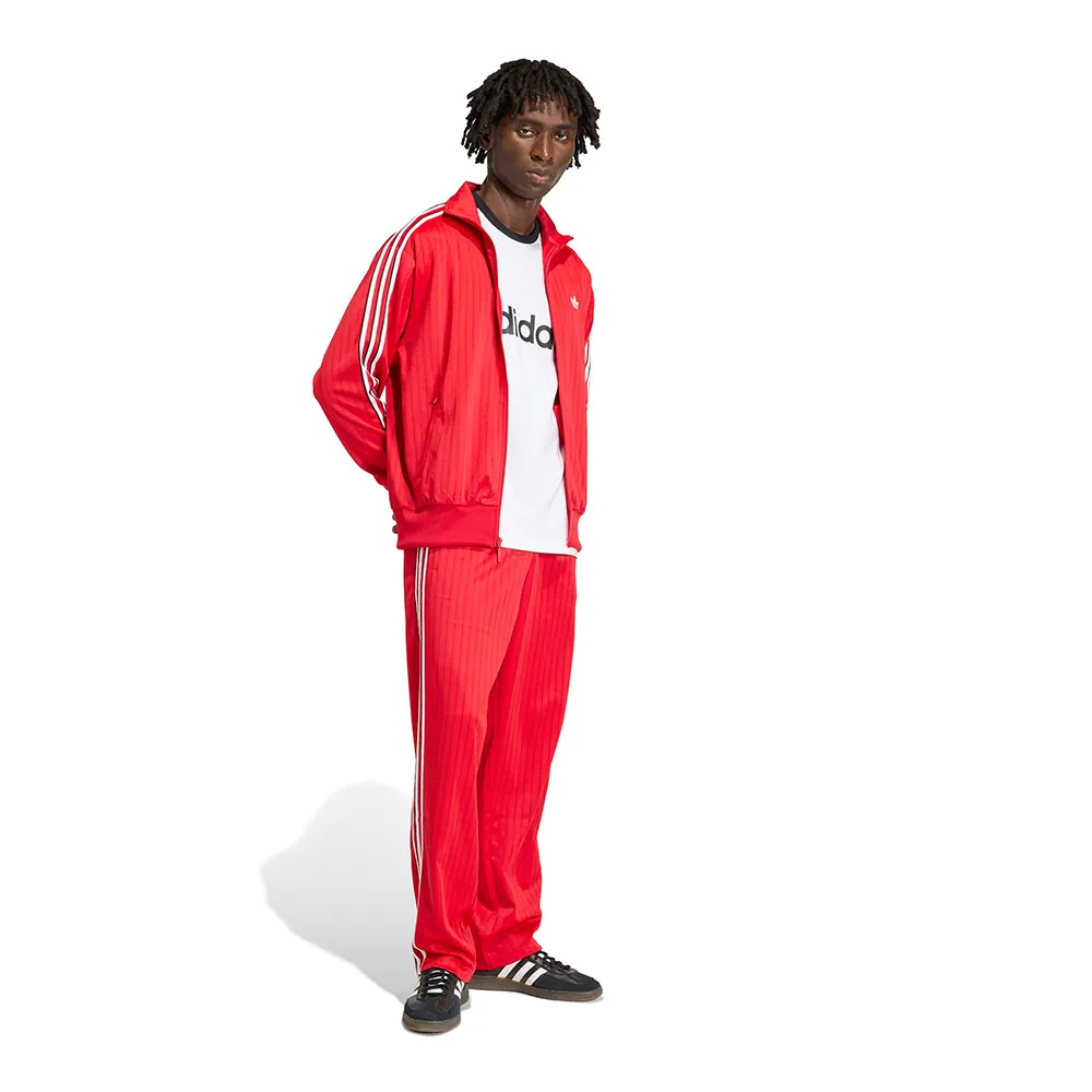 Толстовка adidas Originals Firebird Loose Pinstripes на молнии, красный — фото 4