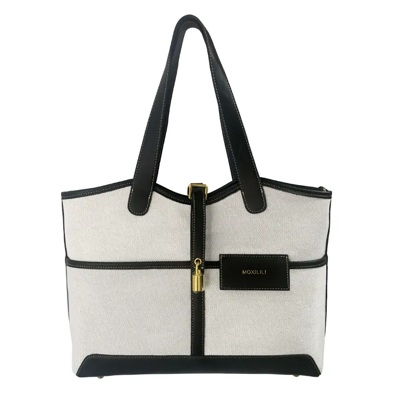 

Холщовая сумка для поездок Холщовая сумка через плечо Большого размера Женская черная с золотом Mosiliri