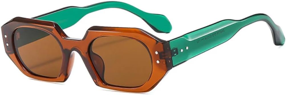 

Солнцезащитные очки с защитой от УФ-излучения UV400 | Маленькая оправа, панк-стиль, яркие линзы | Для женщин и мужчин, для занятий спортом на открытом воздухе и вождения DSVIGF, Brown-brown