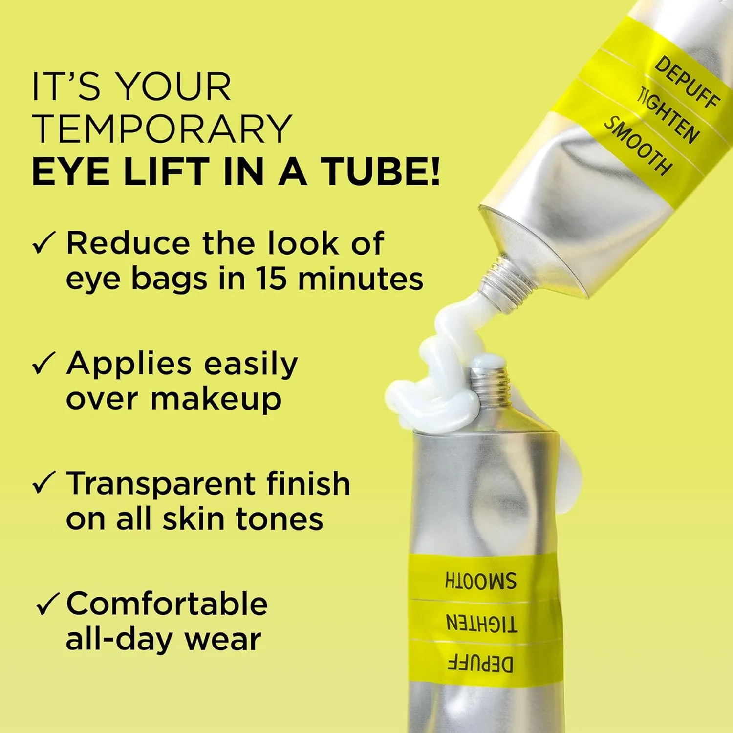 IT Cosmetics Bye Bye Under Eye Bags Daytime Treatment - корректор для уменьшения мешков под глазами, разглаживает морщины и тонкие линии, прозрачный финиш, 14,2 г 14.18 г (1 шт.) — фото 3