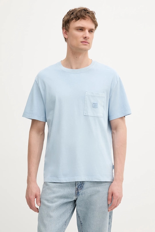 

Хлопковая футболка Pepe Jeans, синий